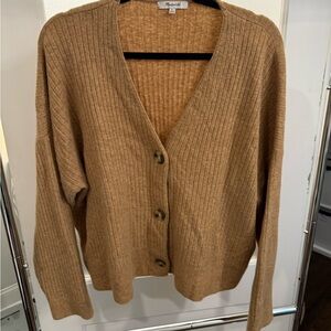 Madewell Tan Ribbed Cardigan Sweater